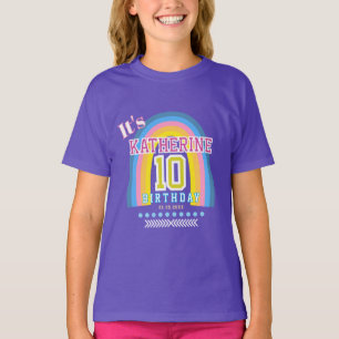 Regnbåge 10-års födelsedag Blå T Shirt