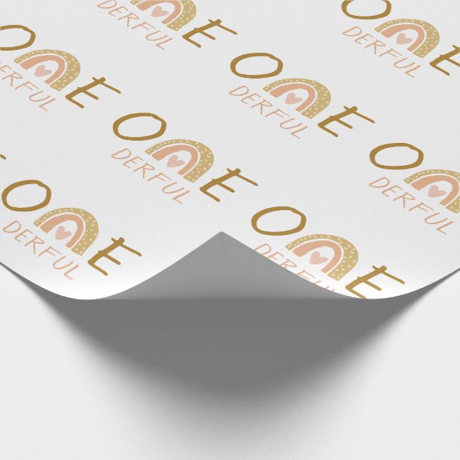 Regnbåge 1:a födelsedag - födelsedag presentpapper (Hörn)