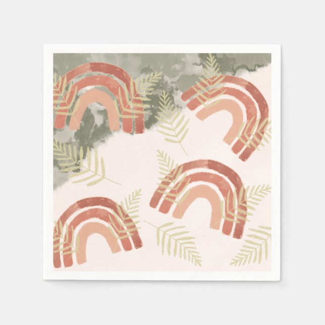 Regnbåge 1:a födelsedag pappersservett (Framsidan)