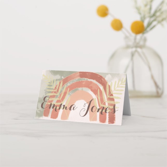 Regnbåge 1:a födelsedag placeringskort (Framsida)