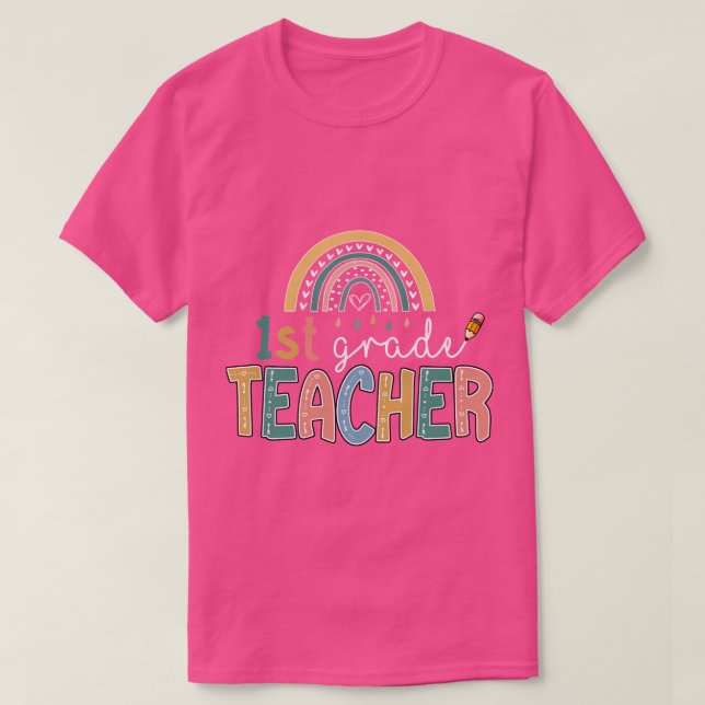 Regnbåge 1:a Klass-läraren Kinder Back to school 1 T Shirt (Design framsida)