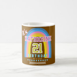 Regnbåge 21-årsdag Brun Kaffemugg
