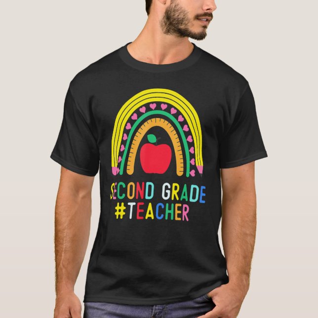 Regnbåge 2:a Klass Lärare andra Klass-torget bak T Shirt (Framsida)
