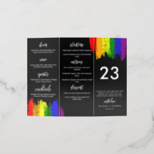 Regnbåge 2 i 1 meny Drink Bordsnummer Bröllop
