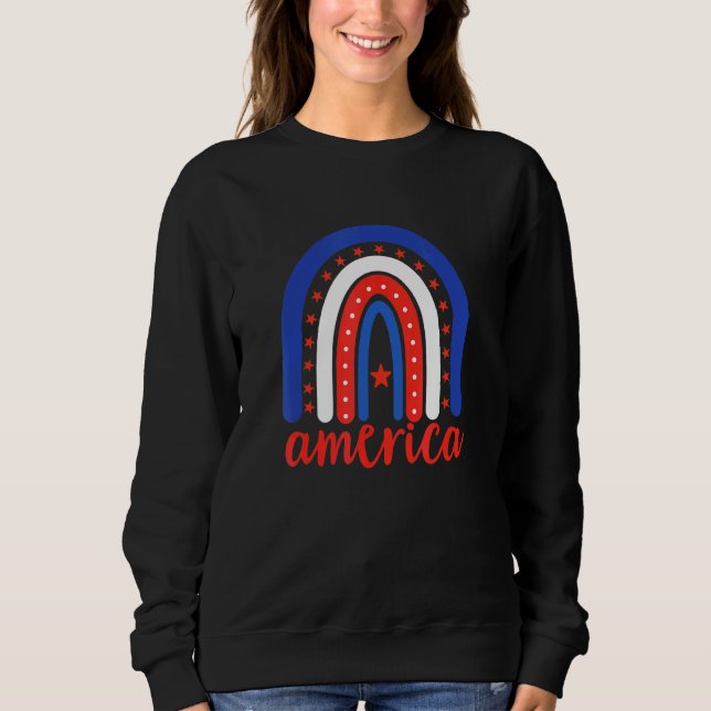 Regnbåge 4 juli amerikanska Flagga Patriotic Ameri T Shirt (Framsida)
