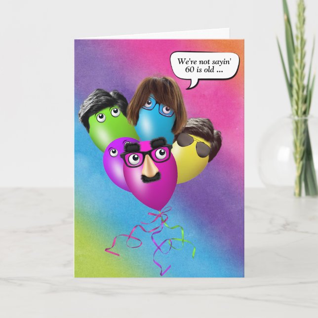 Regnbåge 60 dagars ballonger från gruppkort kort (Framsida)