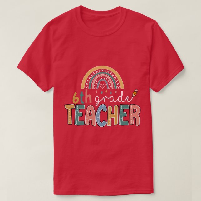Regnbåge 6e Klass-lärare Kinder Back to school 1 T Shirt (Design framsida)