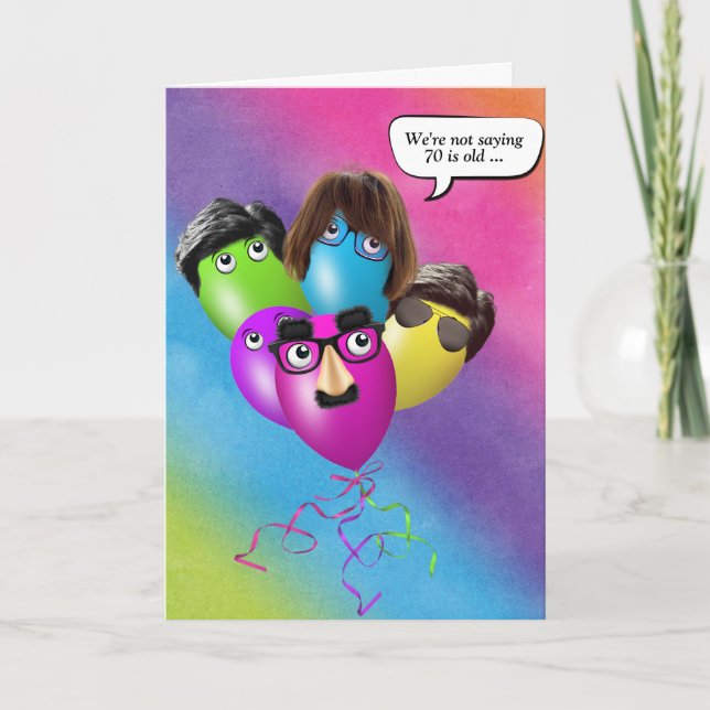 Regnbåge 70:e födelsedag från grupp kort (Framsida)