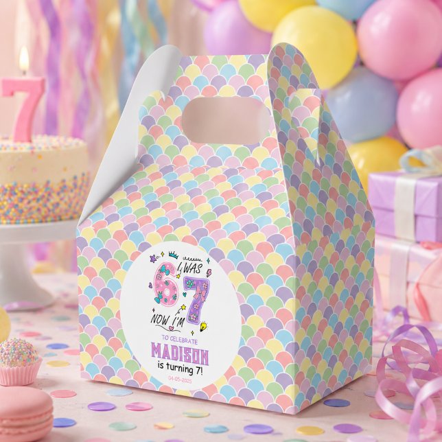 Regnbåge 7-årsdag | Jag var 6, nu 7 | Barn Presentaskar (Rainbow 7th Birthday | I Was 6, Now 7 | Kids Favor Boxes
)