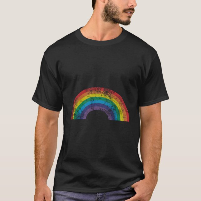 Regnbåge 80'S Stil T Shirt (Framsida)