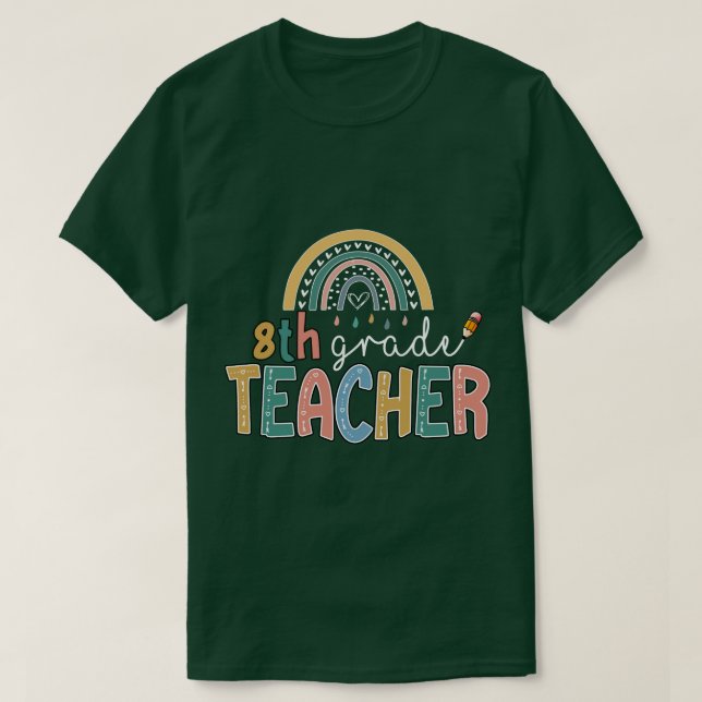 Regnbåge 8:e Klass-läraren Kinder Back to school 1 T Shirt (Design framsida)