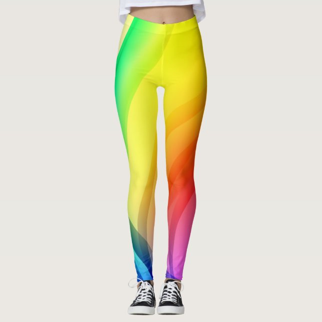 Regnbåge Abstrakt art Leggings (Framsida)