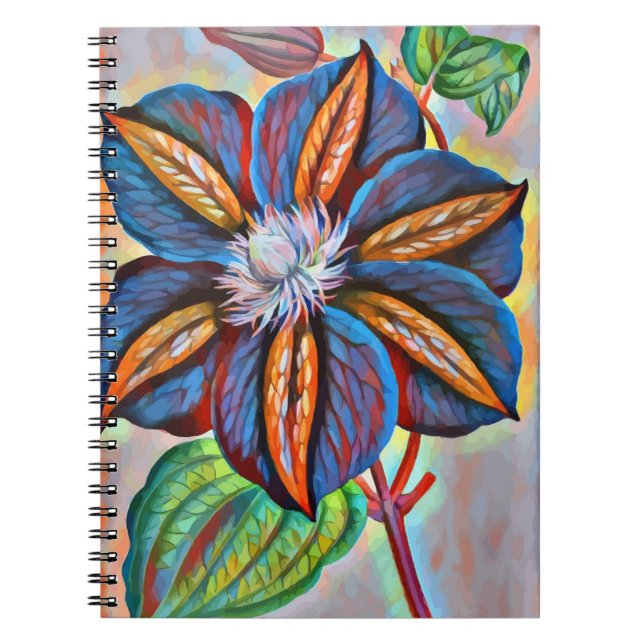 regnbåge Abstrakt Färg Flower Original Digital Art Anteckningsbok (Framsidan)