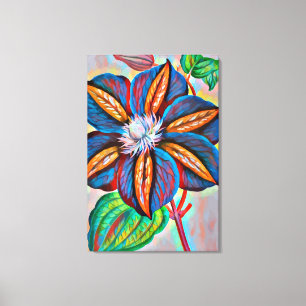 regnbåge Abstrakt Färg Flower Original Digital Art Canvastryck