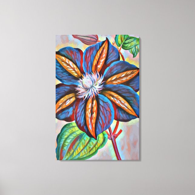regnbåge Abstrakt Färg Flower Original Digital Art Canvastryck (Framsida)
