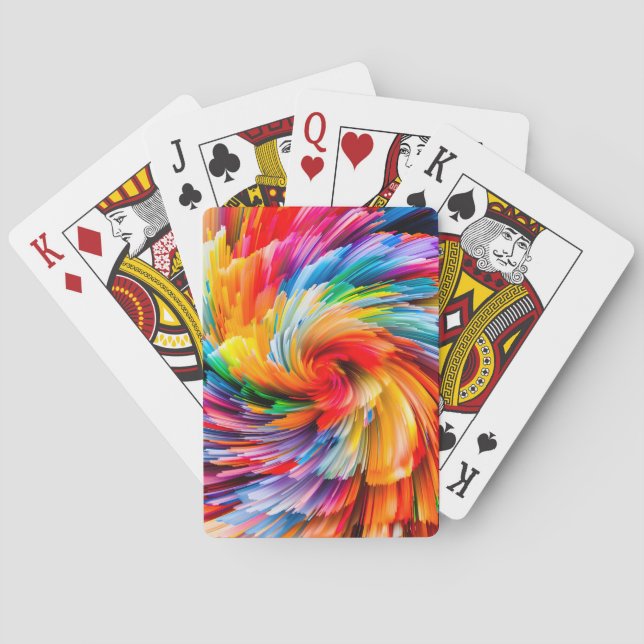 Regnbåge Abstrakt Livlig Virvel Modern Casinokort (Baksidan)