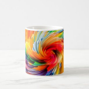 Regnbåge Abstrakt Livlig Virvel Modern Kaffemugg