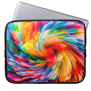 Regnbåge Abstrakt Livlig Virvel Modern Laptop Fodral