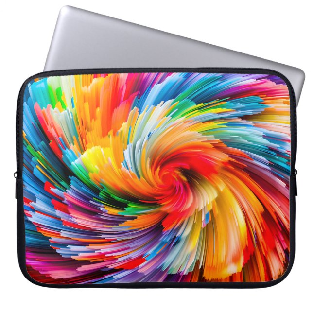 Regnbåge Abstrakt Livlig Virvel Modern Laptop Fodral (Framsidan)