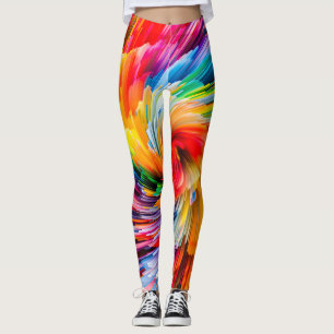 Regnbåge Abstrakt Livlig Virvel Modern Leggings