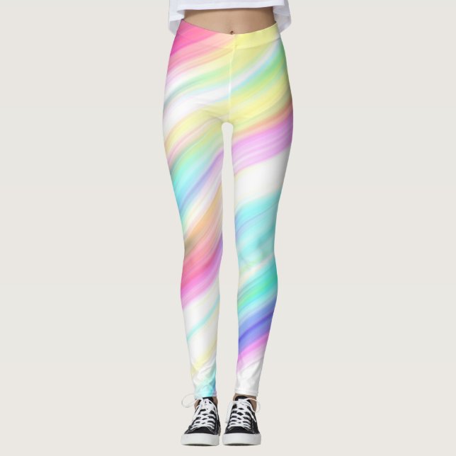 regnbåge abstrakta leggings (Framsida)