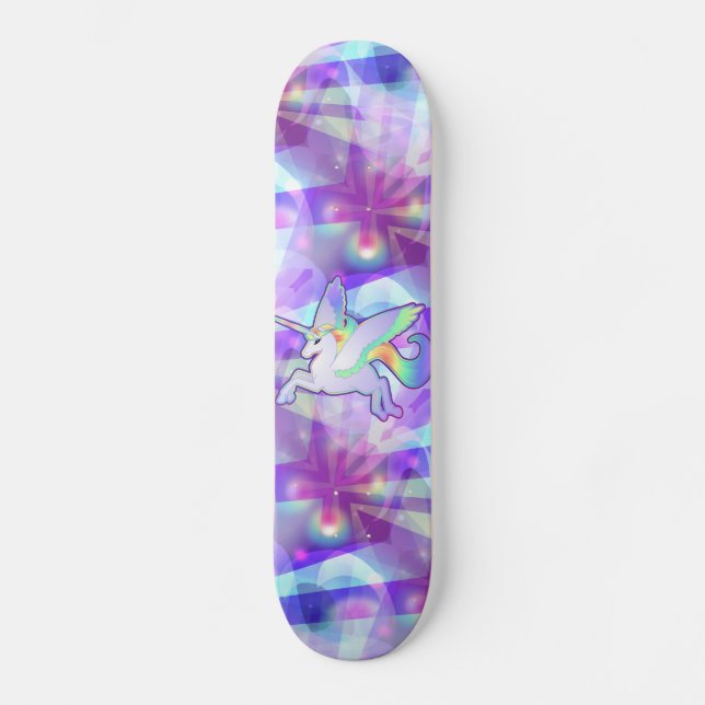 Regnbåge Alicorn Skateboard Bräda 19,5 Cm (Framsida)