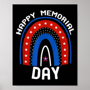Regnbåge Amerikansk Flagga Glad Minnesdag USA Flag Poster
