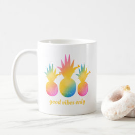 Regnbåge Ananas Bra Vibe Endast Kaffemugg