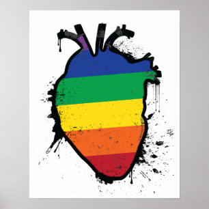 regnbåge, anatomiskt hjärta poster