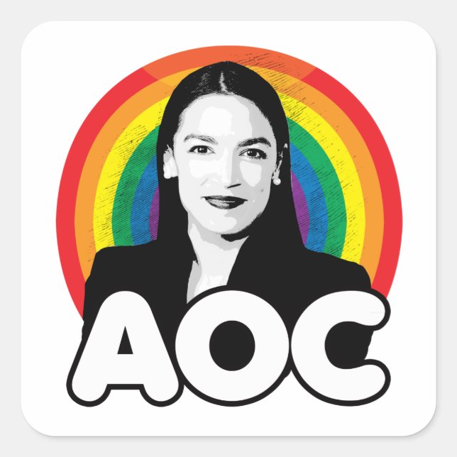 Regnbåge AOC Fyrkantigt Klistermärke (Framsida)