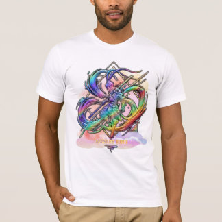 Regnbåge Apa Kung Hexa Crest T Shirt