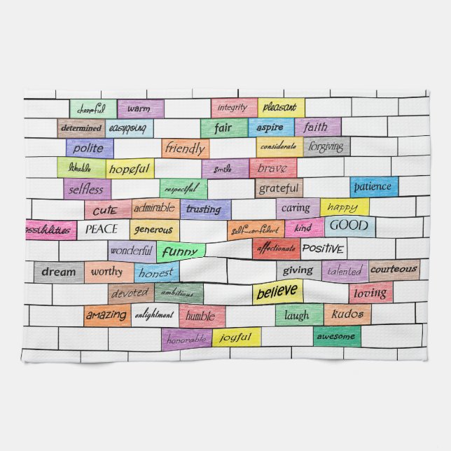 Regnbåge av den inspirera grafittikökshandduken kökshandduk (Horisontell)