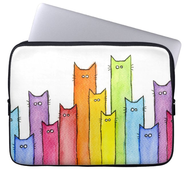 Regnbåge av kattlaptop sleeve (Framsidan)