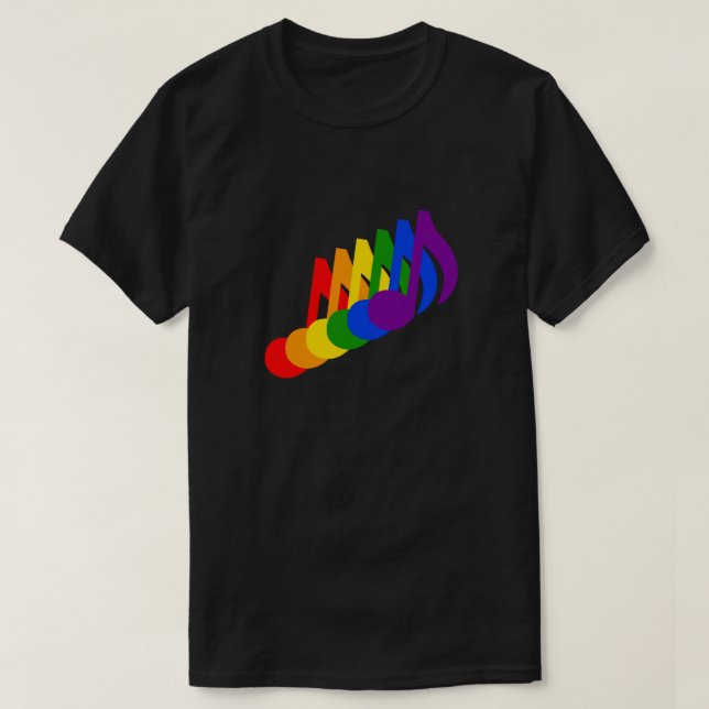 Regnbåge av musik noter t shirt (Design framsida)