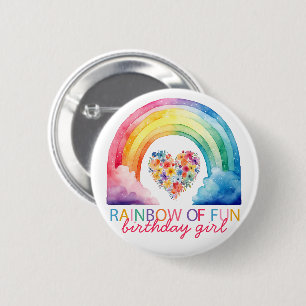 Regnbåge av Roligt Birthday Girl Button Knapp