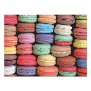 Regnbåge av staplade franskMacaron kakor Fototryck