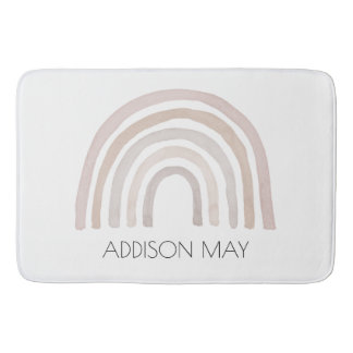 Regnbåge baby badmat, boho namn badmat för barn badrumsmatta