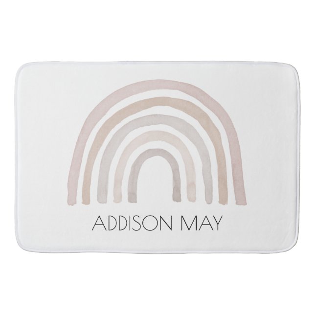 Regnbåge baby badmat, boho namn badmat för barn badrumsmatta (Framsidan)