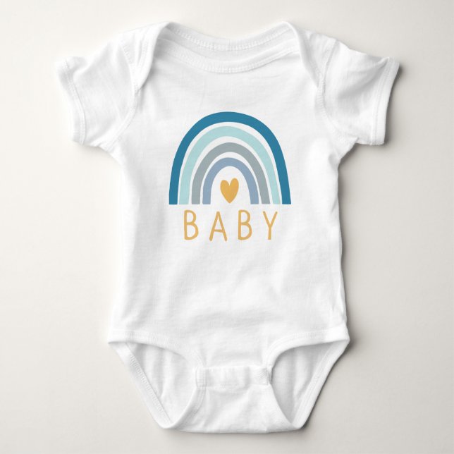 Regnbåge Baby Boho Blue T Shirt (Framsida)
