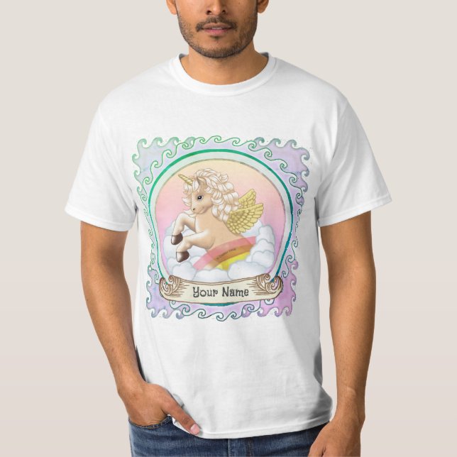 Regnbåge Baby Enhörning  T Shirt (Framsida)