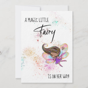 *~* Regnbåge Baby Fairy Glitter Shower-inbjudan Inbjudningar