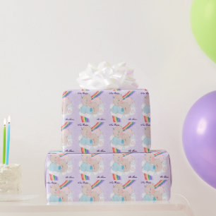 Regnbåge Babyflicka Och Pojke Tvillingar Presentpapper