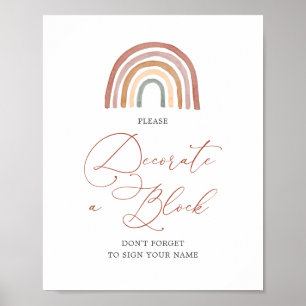 Regnbåge babyvisningsprogram dekorera ett blocktec poster