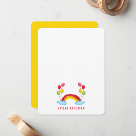 Regnbåge & Ballonger Födelsedags tacksamt vykort