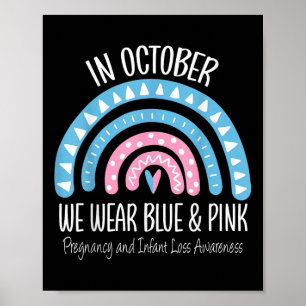 Regnbåge Bära Blått Rosa Gravid och spädbarnsförlu Poster