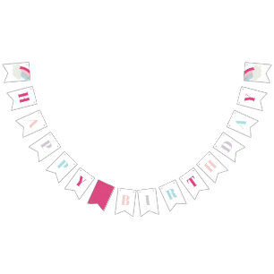 Regnbåge barns födelsedag party banderoll vimplar