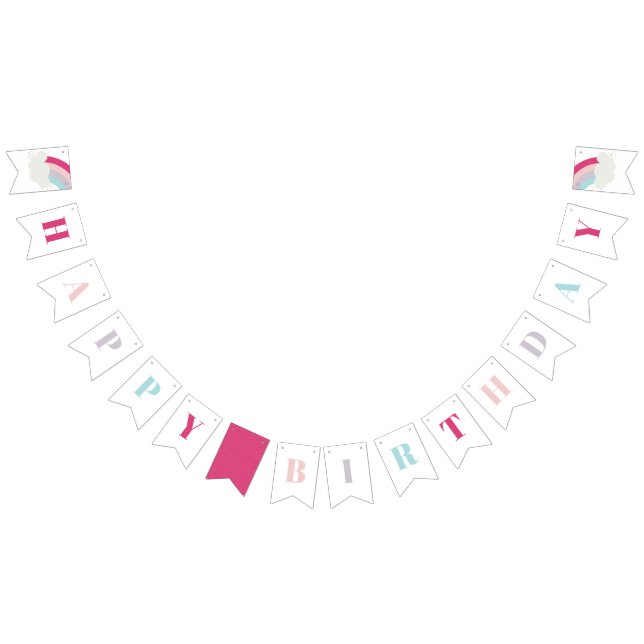 Regnbåge barns födelsedag party banderoll vimplar (Alla)