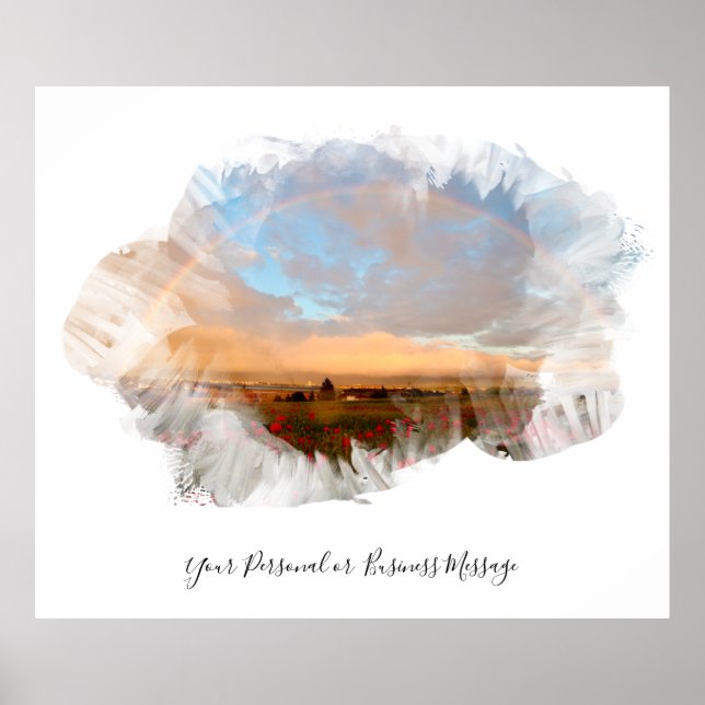 *~* Regnbåge Beach Vågar Ocean Artsy Blommigt AR11 Poster (Framsidan)