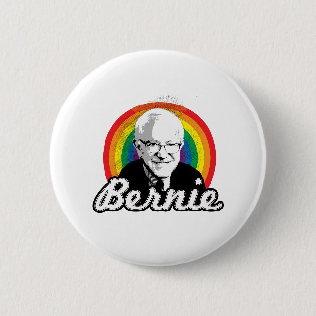Regnbåge Bernie - HBTQ-politik - Knapp (Framsida)