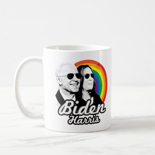Regnbåge Biden Harris Aviviers Kaffemugg (Vänster)